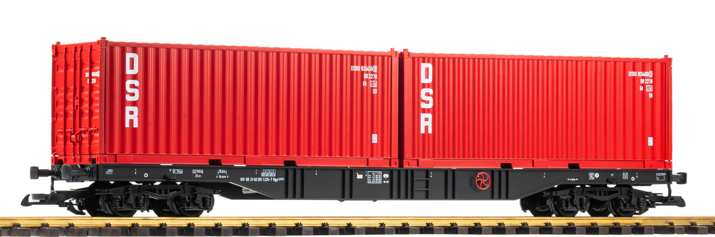 Piko 37755 G DR IV Flat Car with 2 DSR 20' Containers