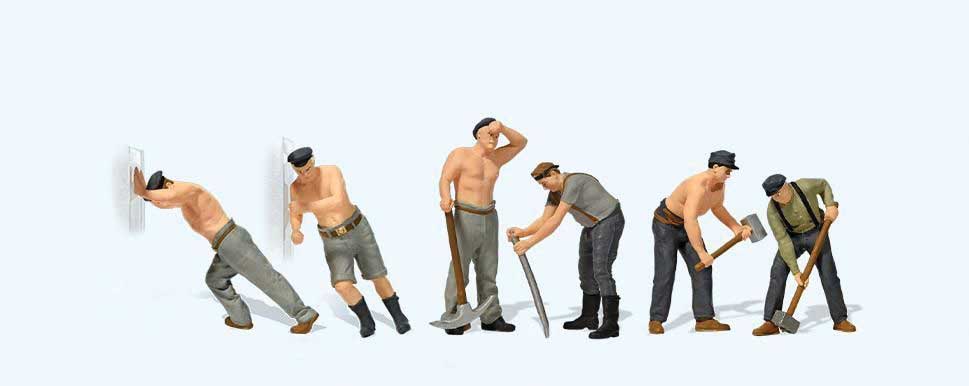 Preiser 10813 HO Epoch II/III Track Workers Figure (Set of 6)