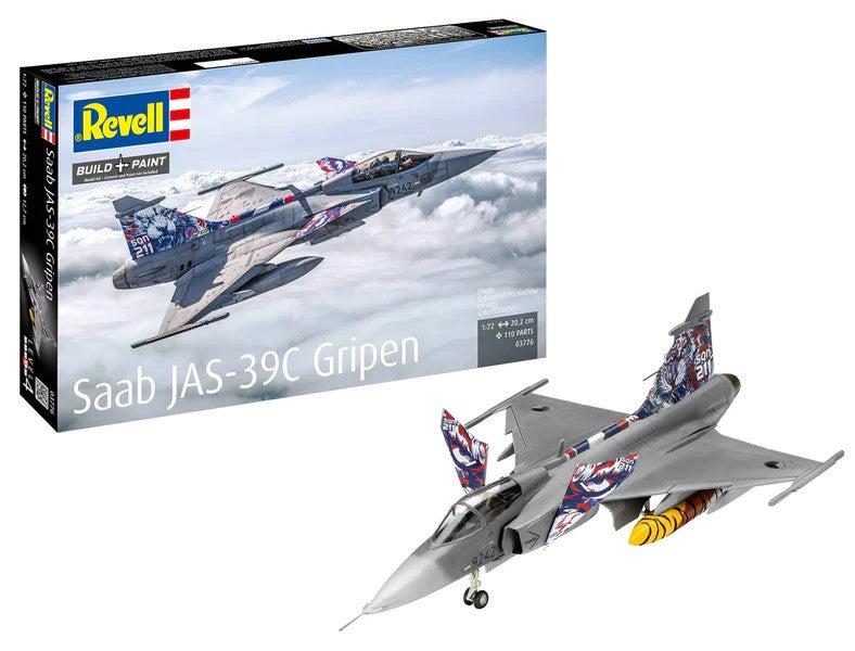 Revell of Germany 03776 1:72 Saab JAS-39C Gripen Aircraft Plastic Model Kit