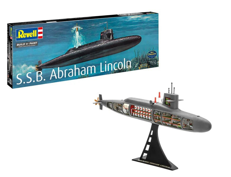 Revell of Germany 05185 1:253 S.S.B. Abraham Lincoln Submarine Plastic Model Kit