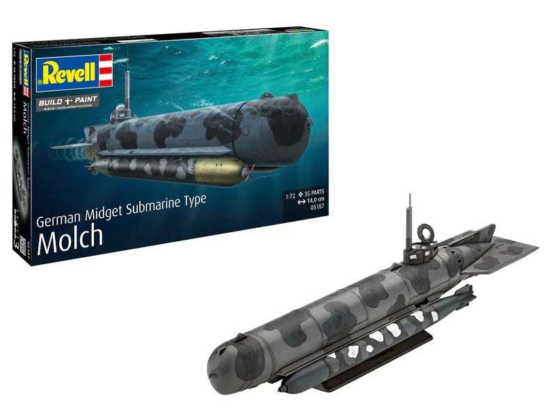 Revell of Germany 05187 1:72 Molch German Midget Submarine Type Plastic Kit