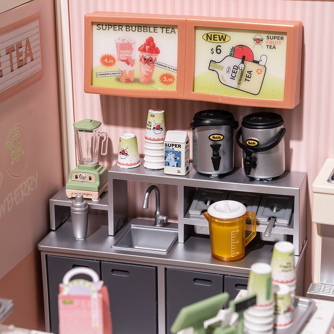 Robotime DW006 Rolife Super Creator Double Joy Bubble Tea Miniature House Kit