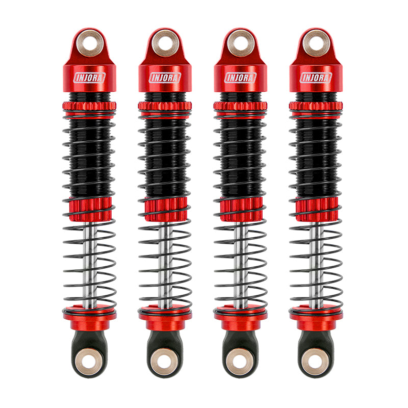 Injora 4M-42RD-4 1:18 TRX4M Upgrade Red 59mm Long Threaded Oil Shocks