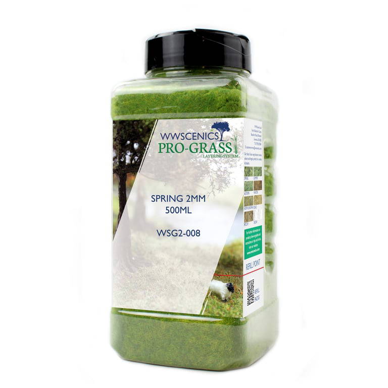 WWScenics WSG2-008 2mm Spring Static Grass - 500 ml. Canister