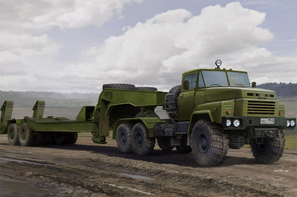 Hobby Boss Models 85523 1:35 Russian KrAZ-260B Tractor w/Semitrailer Plastic Kit