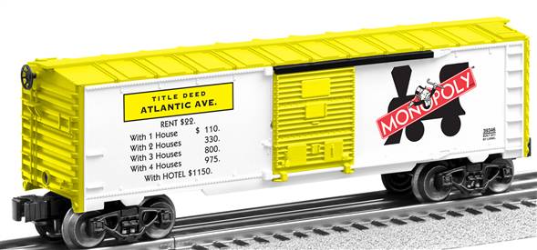 Lionel 6-39344 O Gauge Monopoly O-27 Illinois/Atlantic/Tennesse 3-Boxcar Set NIB