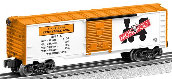 Lionel 6-39344 O Gauge Monopoly O-27 Illinois/Atlantic/Tennesse 3-Boxcar Set NIB