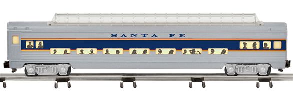 American Flyer 6-49940 S Scale Santa Fe Full Vista Dome Passenger Car