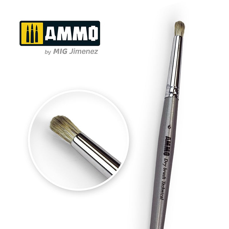 Mig Jimenez AMIG8702 Size 6/0 Ammo Drybrush Technical Brush