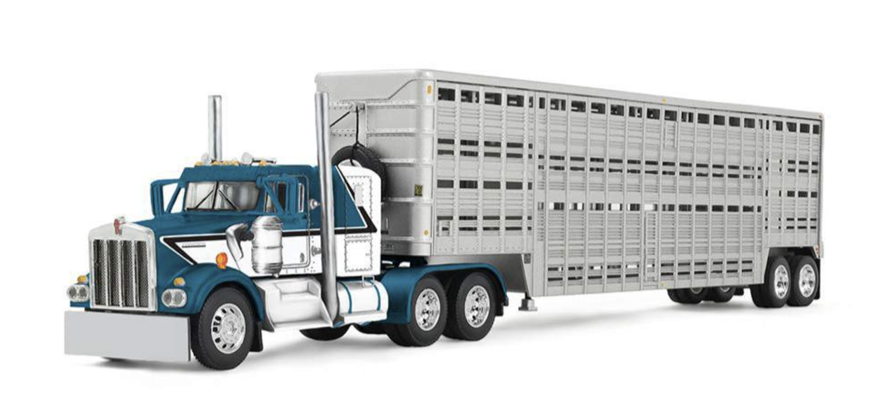 Die Cast Promotions 60-2136 1:64 Kenworth W900A Sleeper w/ Livestock Trailer