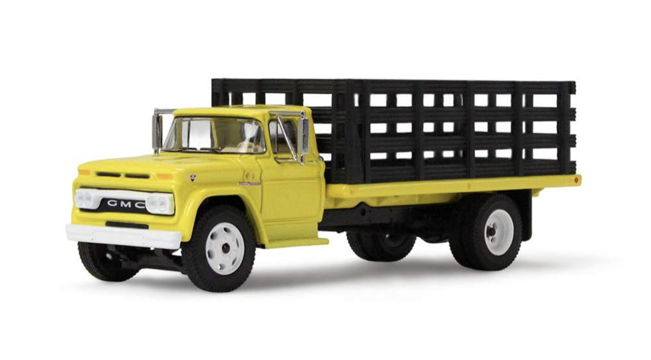 Die Cast Promotions 60-2261 1:64 Bright Yellow GMC 4000 Stake Truck Diecast