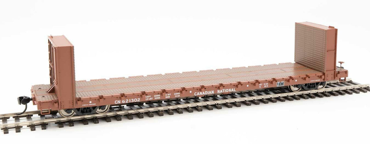 Walthers 910-5836 HO CN RTR 60' Pullman-Standard Bulkhead Flatcar #621311