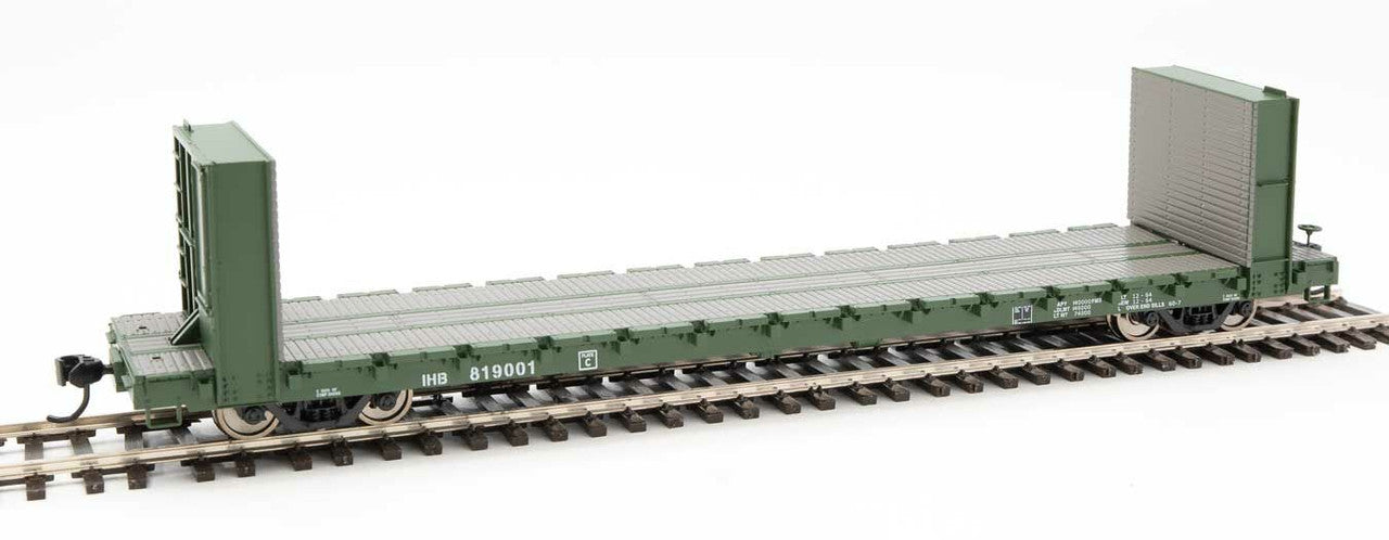 Walthers 910-5842 HO IHB RTR 60' Pullman-Standard Bulkhead Flatcar #819003