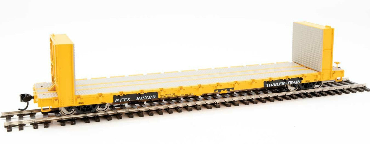 Walthers 910-5849 HO PTTX RTR 60' Pullman-Standard Bulkhead Flatcar #92329