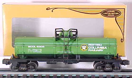 Lionel 6-6305 O Gauge British Columbia Single Dome Tank Car NIB