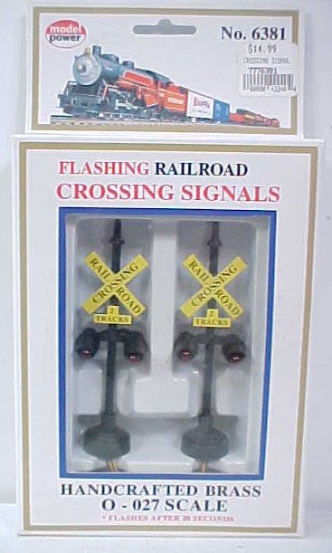 Model Power 6381 O and 0-27 Flashing Railroad Crossing Signals (Pack of 2)