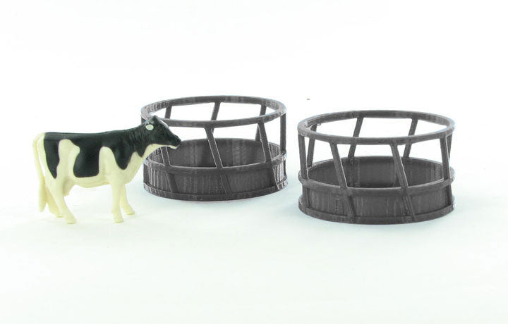 3d To Scale 64-300-GY 1:64 Gray Plastic Hay Feeder (Pack of 2)
