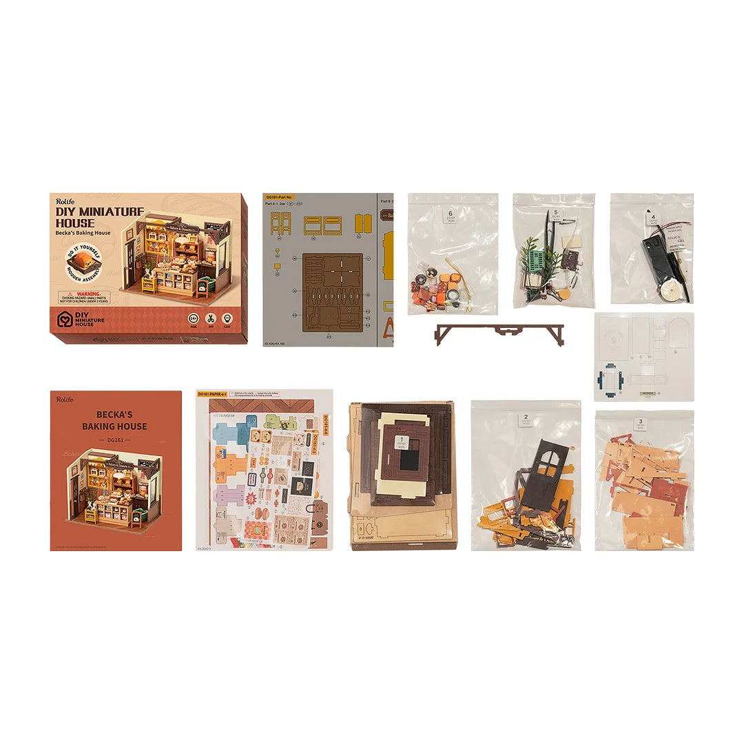Robotime DG161 Rolife Becka's Baking House DIY Miniature House Kit