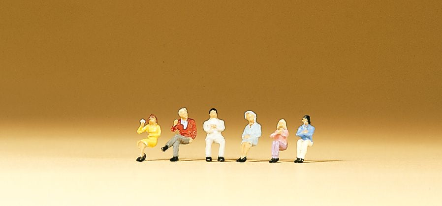 Preiser 79014 N Seated People #2 Figures (Set of 6)