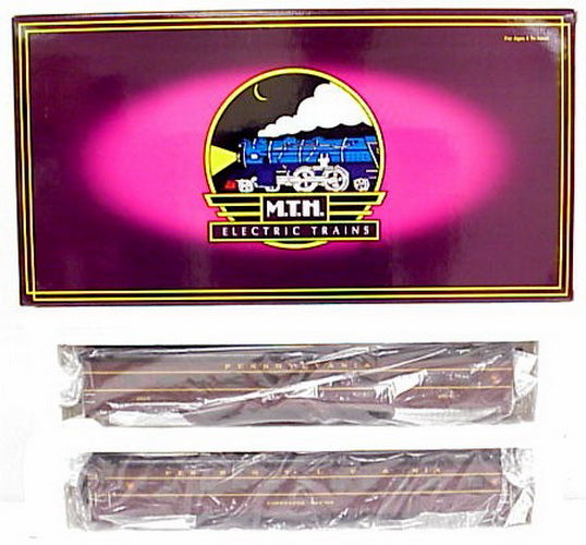 MTH 20-6657 O PRR 70' Streamlined Slpr/Diner Passenger Car Set (Set of 2) LN/Box