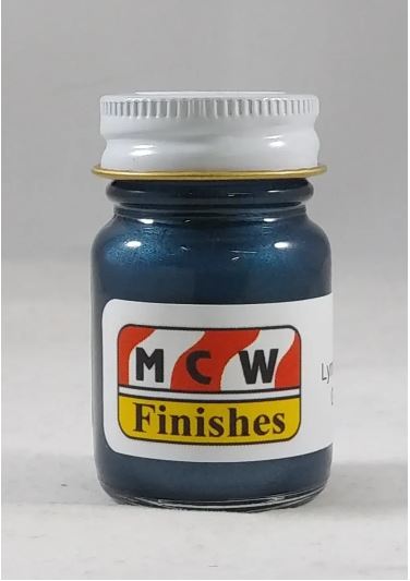 MCW Finishes 6702E Lynndale Blue Metallic Gloss Enamel Paint - 15 ml. Bottle