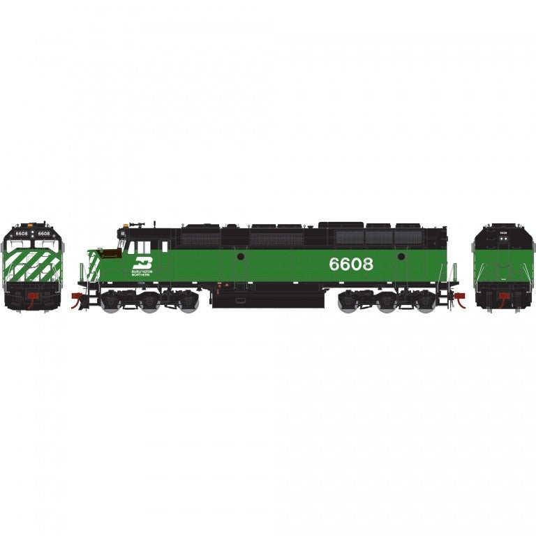 Athearn G67685 HO Burlington Northern F45 Diesel Locomotive w/DCC & Sound #6608