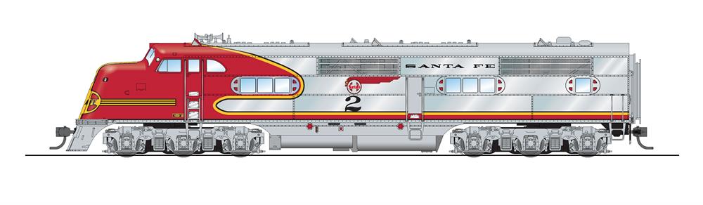 Broadway Limited 6897 HO ATSF E1 A/B Diesel Locomotive Sound/DC/DCC #2L/2A