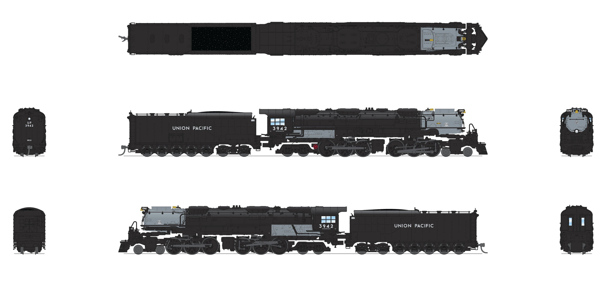 Broadway Limited 8651 N UP Challenger 4-6-6-4 Steam Locomotive Coal Tender #3954