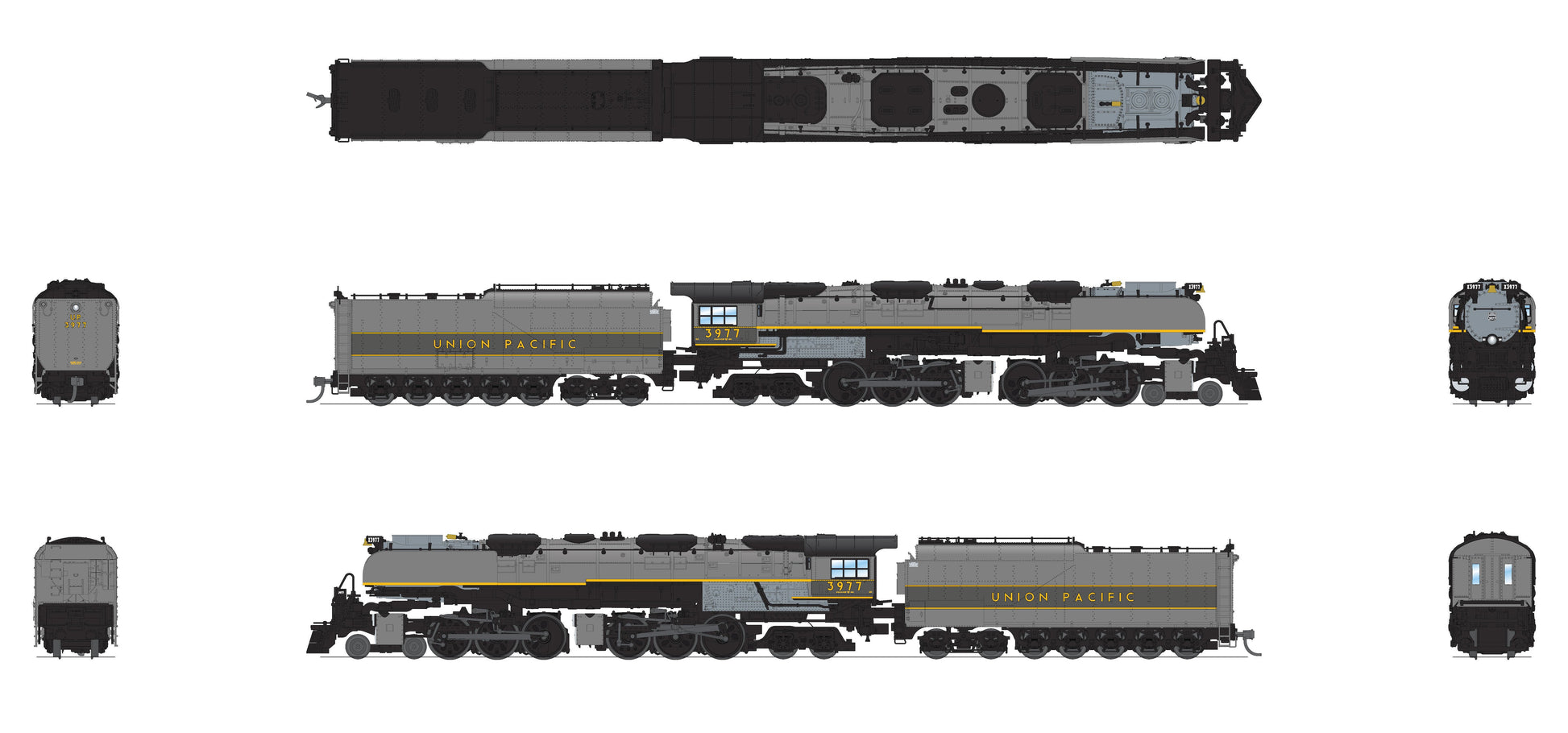 Broadway Limited 6985 N UP Challenger 4-6-6-4 Steam Locomotive Oil Tender #3977