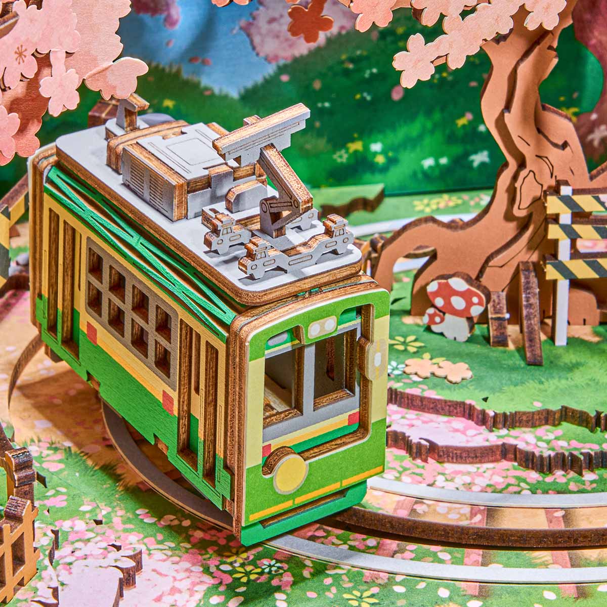 Robotime AMT02 Rolife Sakura Dreamy Tour DIY Music Box 3D Wooden Puzzle