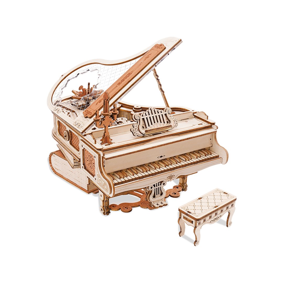 Robotime AMK81 ROKR Magic Piano Mechanical Music Box 3D Wooden Puzzle