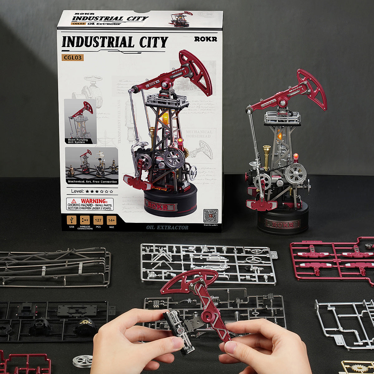 Robotime CGL03 ROKR Oil Pump Jack Mechanical 3D Puzzle