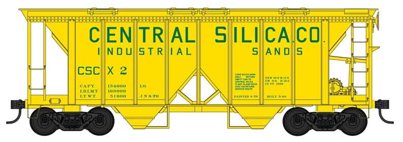 Bowser 42744 HO Central Silica Co. 70-Ton 2-Bay Covered Hopper Ready-To-Run #2