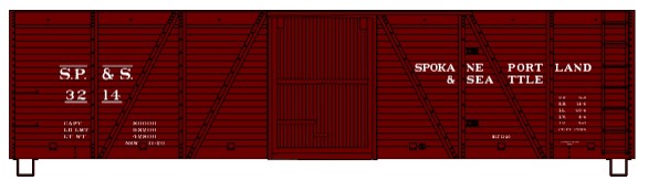 Accurail 7016.1 HO Spokane Portland & Seattle 40' 6 Pnl Wood Boxcar # 3214 Kit