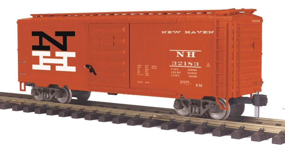 MTH 70-74080 G Scale New Haven Railking 40 ft Box Car with Metal Wheels #32183