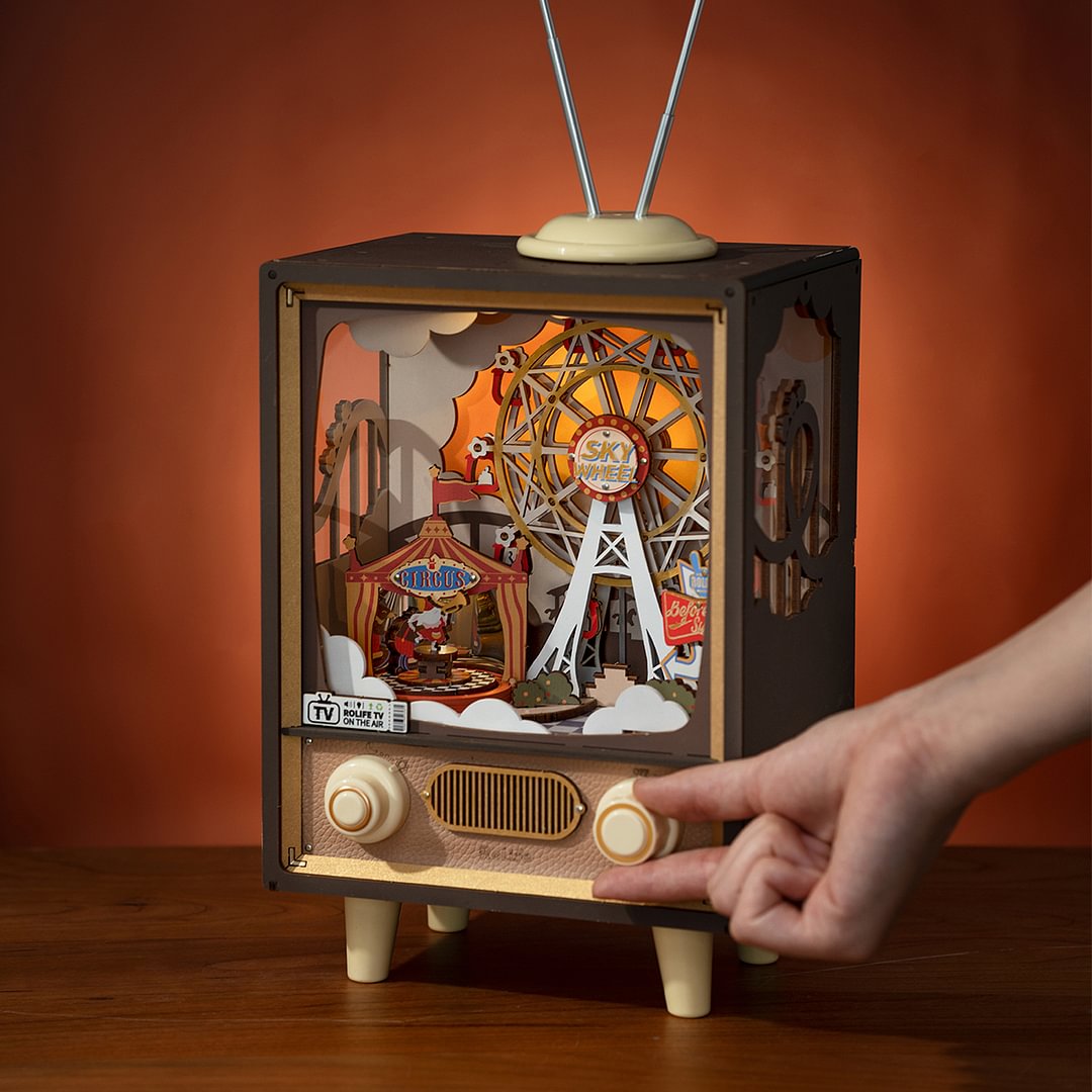 Robotime AMT01 Rolife Sunset Carnival DIY Music Box 3D Wooden Puzzle