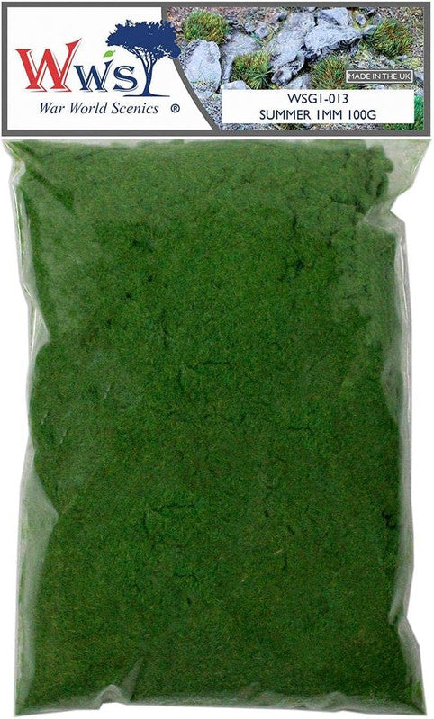 WWScenics WSG1-013 1mm Summer Green Static Grass - 100g Bag