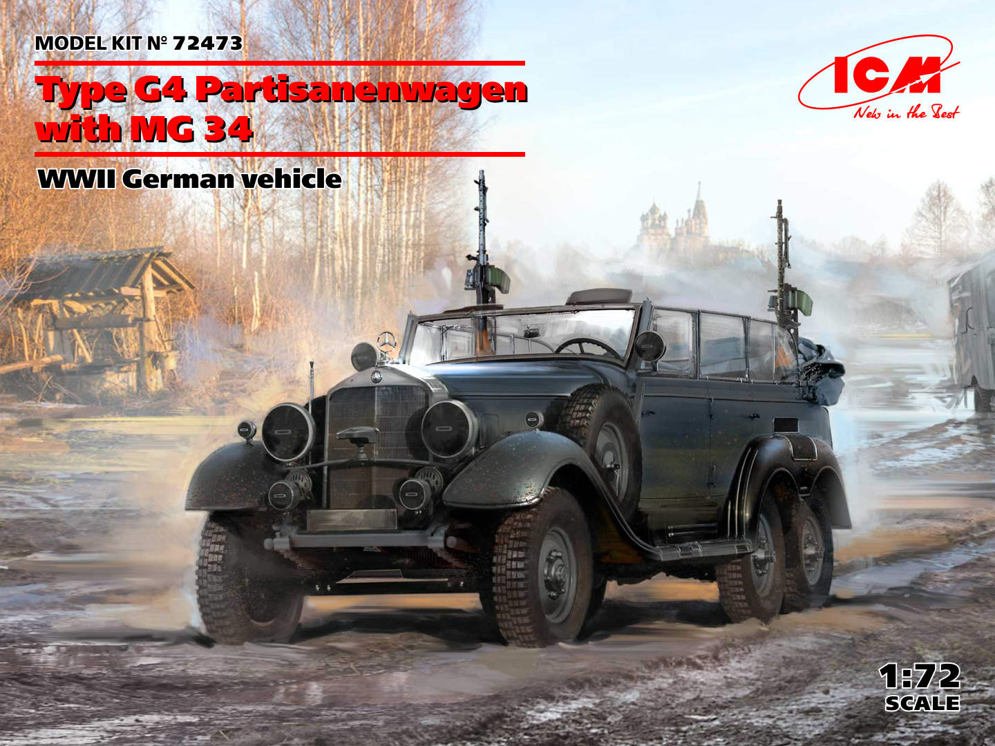 ICM 72473 1:72 Type G4 Partisanenwagen with MG 34 Plastic Model Kit