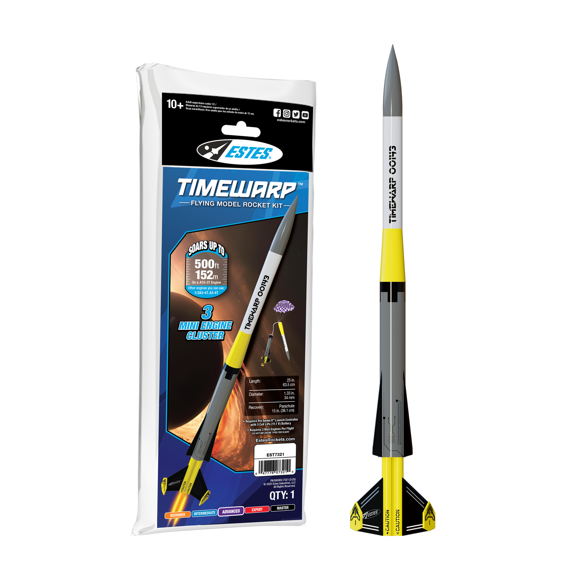 Estes 007321 TimeWarp Flying Model Rocket Kit