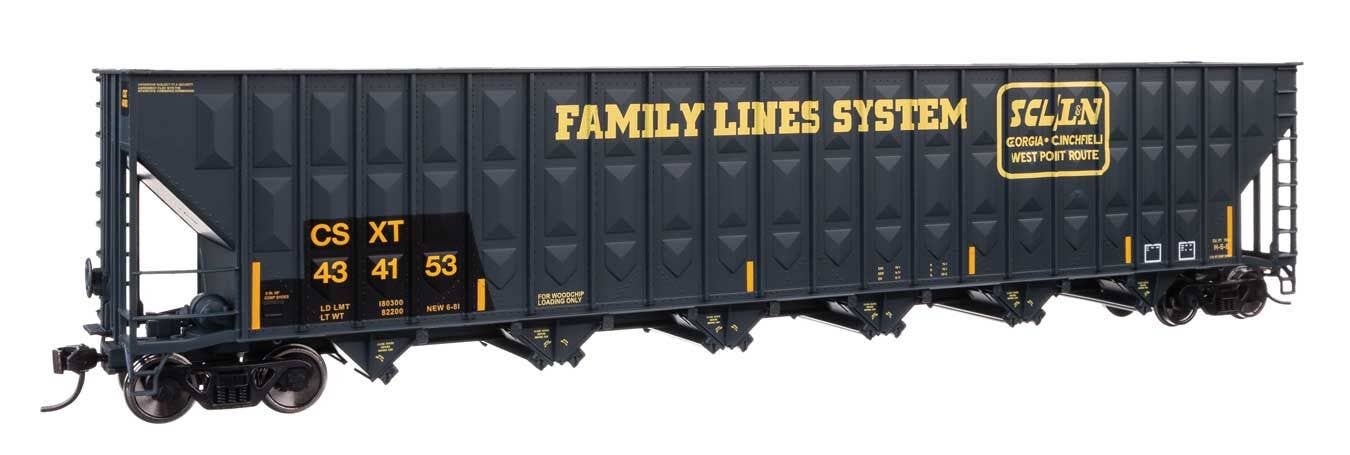 Walthers 910-56376 HO CSXT 73' Greenville 7,000 cu ft. Wood Chip Hopper #434153