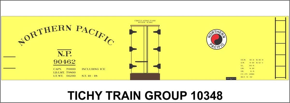 Tichy 10348 HO Northern Pacific 40'' Wood Reefer Decal Sheet