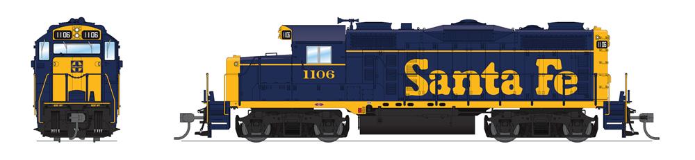 Broadway Limited 7452 HO ATSF EMD GP20 Diesel Locomotive with Sound/DCC #1106