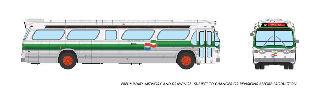 Rapido Trains 753113 HO Golden Gate Transit Deluxe New Look Bus #884