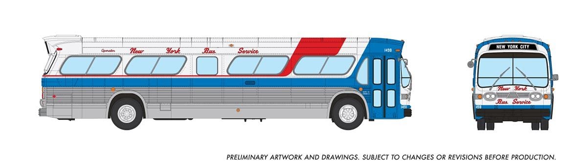 Rapido Trains 753130 HO New York Bus Service Deluxe New Look Bus #1498
