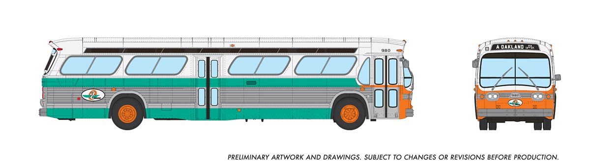 Rapido Trains 753136 HO AC Transit New Look Deluxe Bus #980