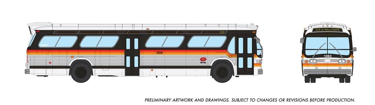Rapido Trains 753142 HO Los Angeles SCRTD Deluxe New Look Bus #1063