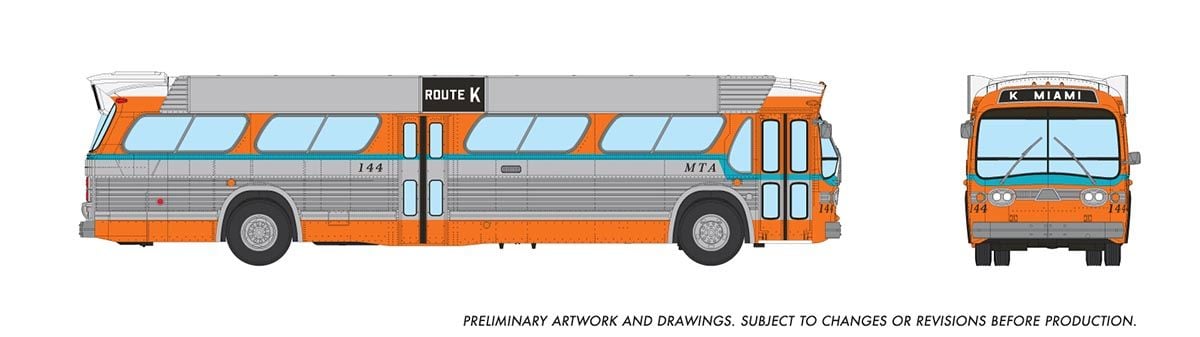 Rapido Trains 753144 HO Miami-Dade Deluxe New Look Bus #144