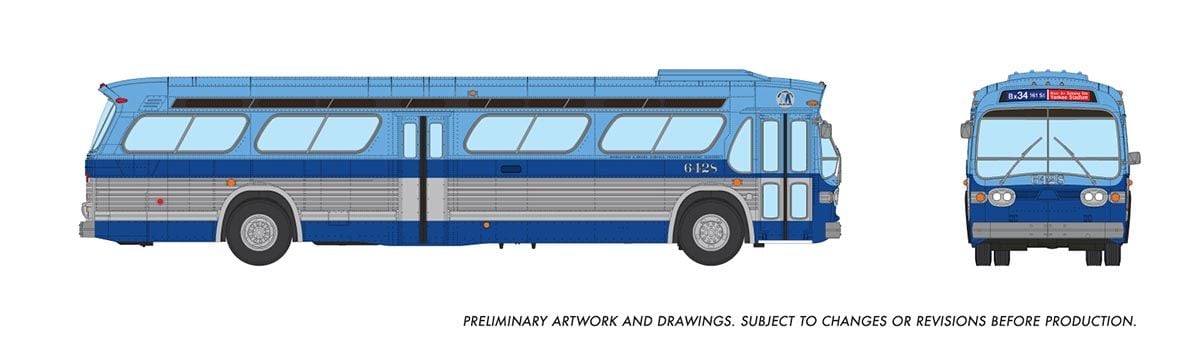Rapido Trains 753147 HO New York MTA Blue Deluxe New Look Bus #6428