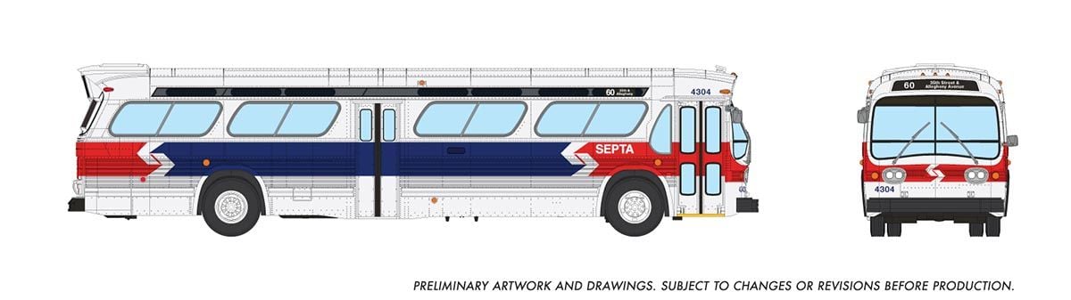 Rapido Trains 753163 HO Philadelphia SEPTA Late Deluxe New Look Bus #4304