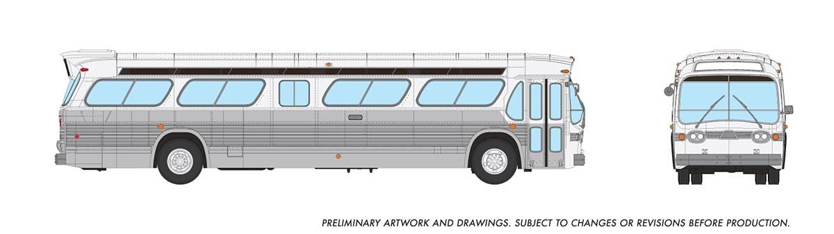 Rapido Trains 753198 HO Unlettered White & Silver 5303 Suburban New Look Bus